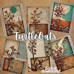 45 Collage, Notecard, Ephemera Portrait Size Digitals, Digital Download