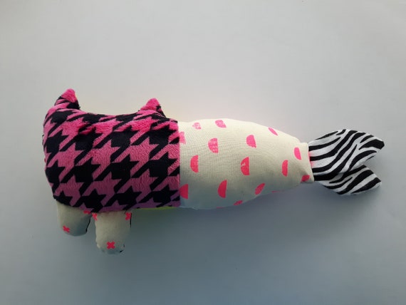 Plush Fish Yellow And Pink Cat Cat Fish Doggie Plush Cat Etsy