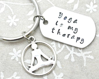 Yoga Keychain, Mantra Keychain, Yoga Gift, Yoga Accessory, Health Keychain, Fitness Keychain, Meditate Keychain, Hipster Keychain, Keychain