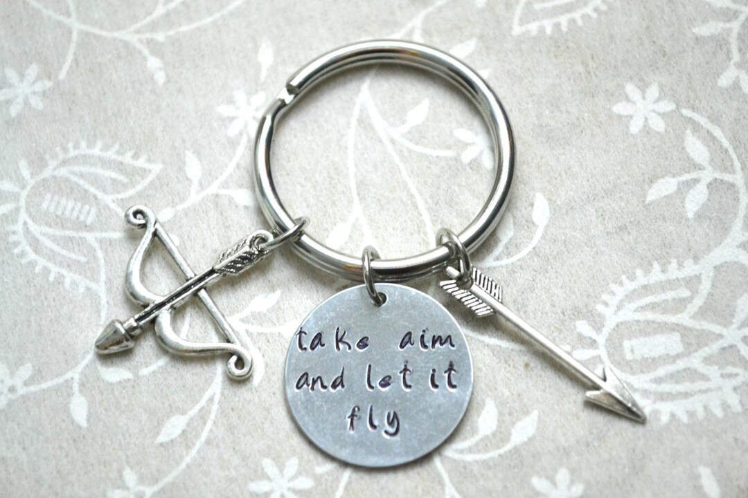Bow Keychain, Arrow Keychain, Archery Keychain, Goal Keychain, Inspire