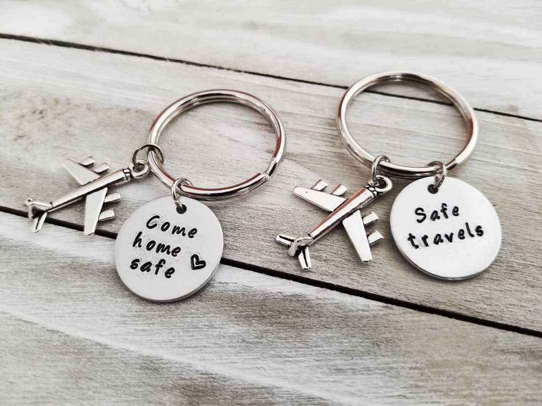 Stamped Keychain, Custom Stamp Keychain, Travel Keychain, Flying Keychain, Luggage Keychain