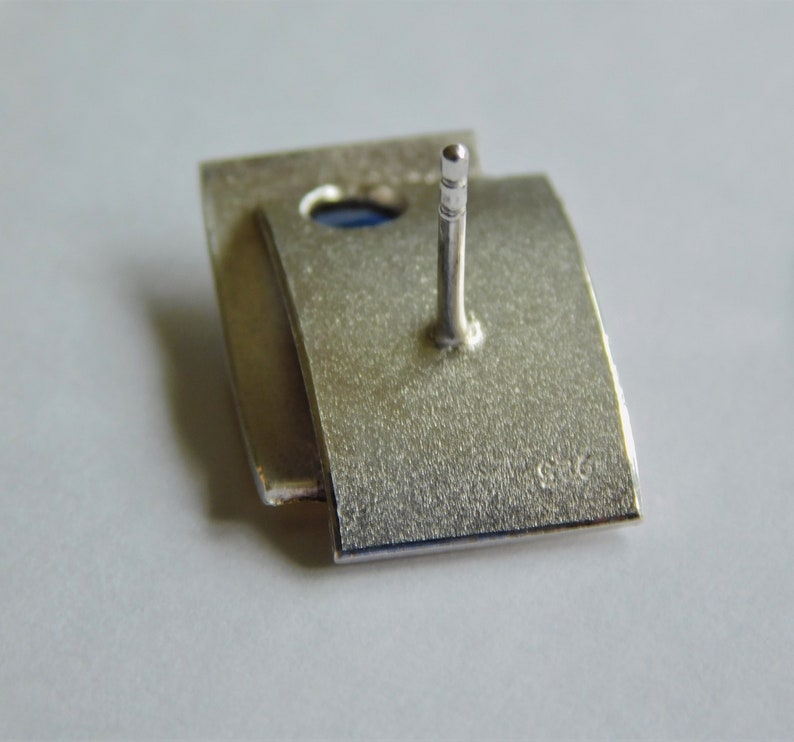 Gift for Her 970 Silver 23K Gold Silver and Gold Earrings with Bicolor Sapphires Artisan Made
