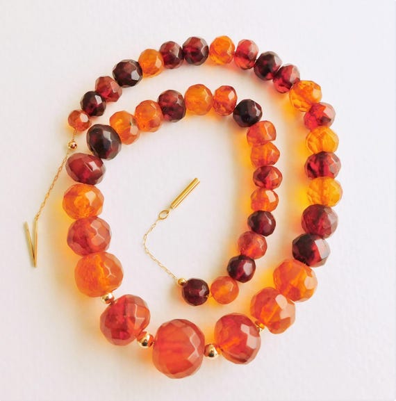 Beautiful Bracelet With Faceted Carnelian 18 Grams 8/".5 Inches Long In Gift Box