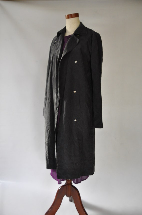 Vintage Black Silk Trench Coat