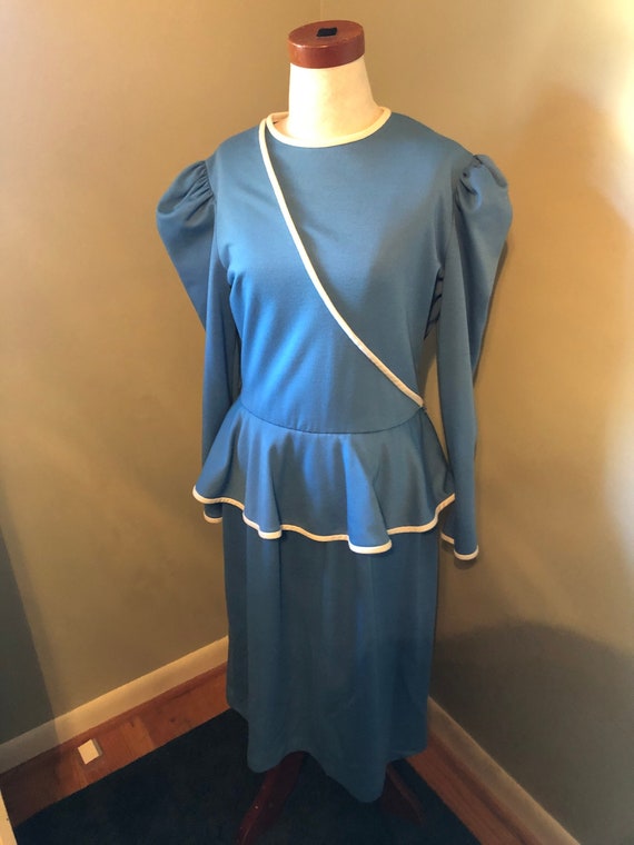 Wedgewood blue peplum dress