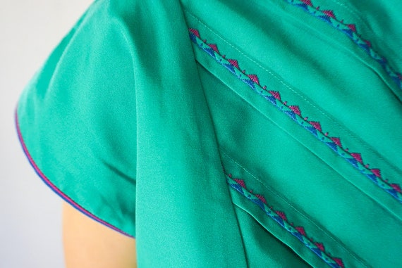 Teal belted dress - image 3