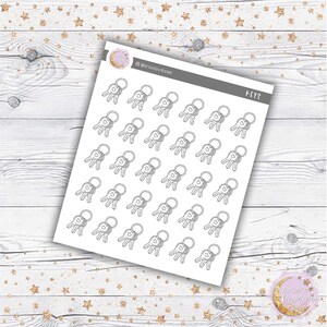 Key Ring Doodle Stickers - Perfect voor elk Planner Systeem!