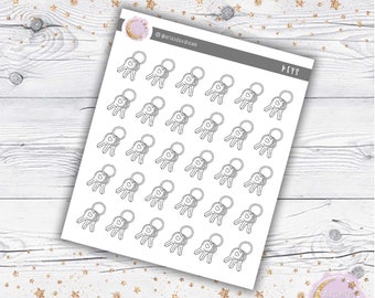 Key Ring Doodle Stickers - Perfect for any Planner System!