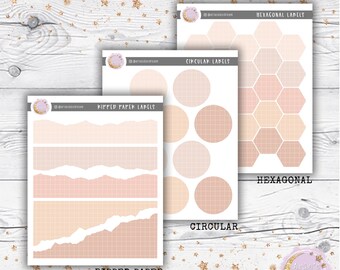 AExAPP Au Natural Assorted Functional Stickers with Grid