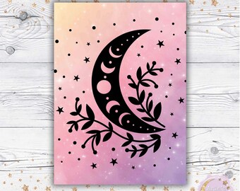 FOILED Moon Child Celestial Dashboard Journaling Card