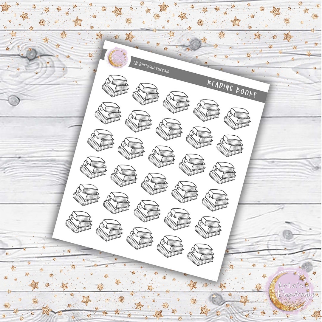 Book Stack Doodle Stickers - Perfect for Any Planner System! - Etsy