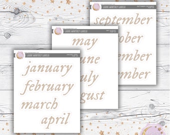 Large Monthly Labels - Version 2