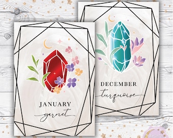 FOILED Gemstone Month Dashboard with Geometric Embellishments
