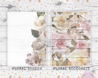 Vélin à motifs floraux à l'aquarelle