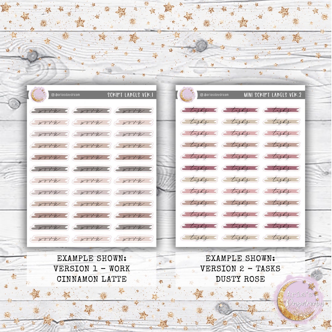 Small Custom Script Label Headers With Brushstroke - Choose Your Own ...