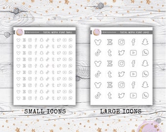 Minimal Simple Line Social Media Icons - Perfect for any Planner System!