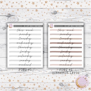 Assorted Weekdays Highlight Strips - Choose from Custom Color Palettes