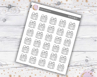 Presents and Gifts Doodle Stickers - Perfect for any Planner System!