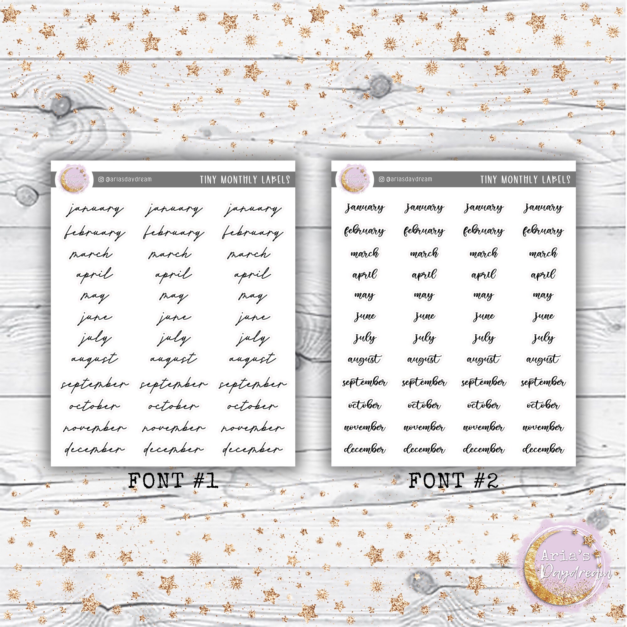 Script Minths Teeny Tiny Simple Months Scripts - Etsy
