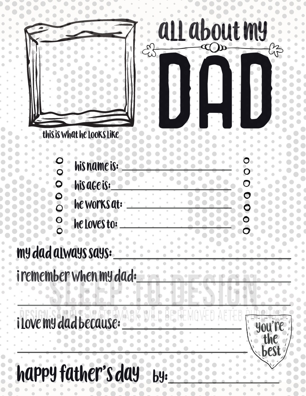 Printable Father&rsquo;s Day Gift Template