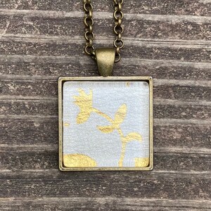Gold Flower Square Pendant