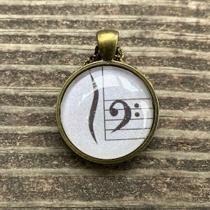 Bass Clef Circle Pendant