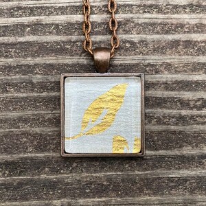 Gold Leaf Square Pendant