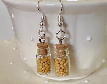 Mustard Seed Bottle Earrings