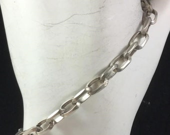 Bracciale a maglie ovali strutturate in argento sterling Château d'Argent - Italia