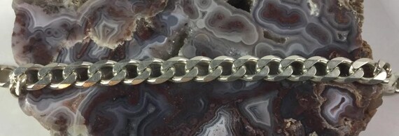 Sterling Silver Curb Link W/Diamond Cuts - image 5