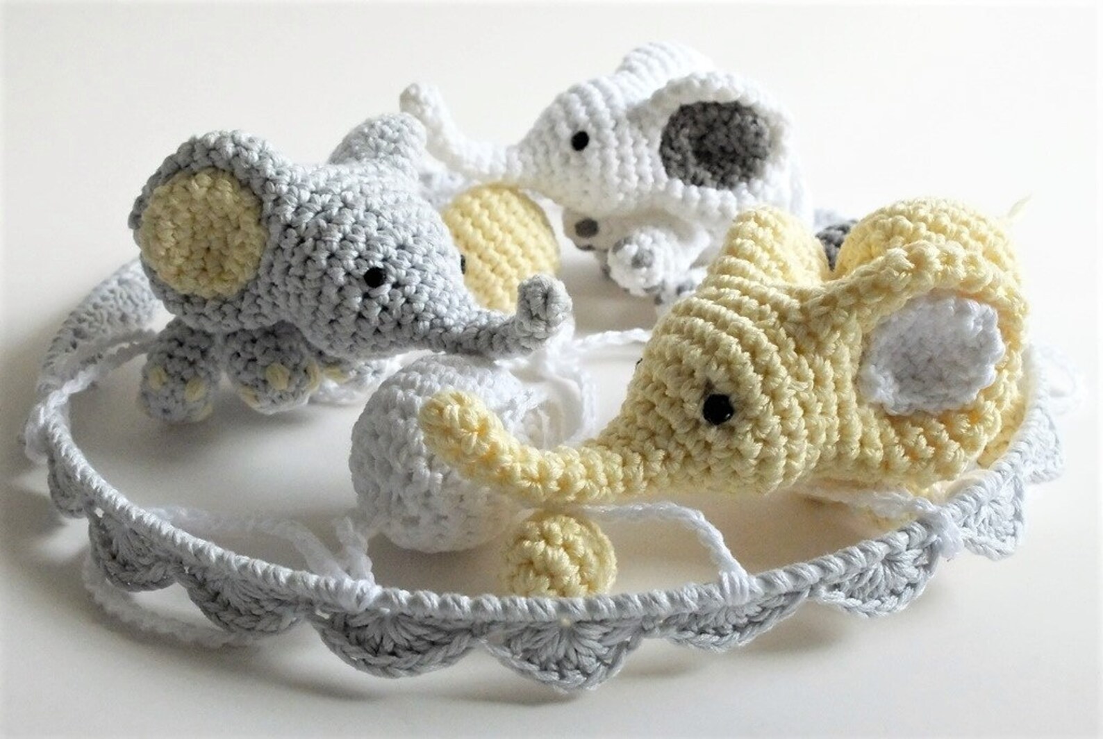 Baby Mobile Crochet Elephant Crochet Baby Gift Handmade Etsy