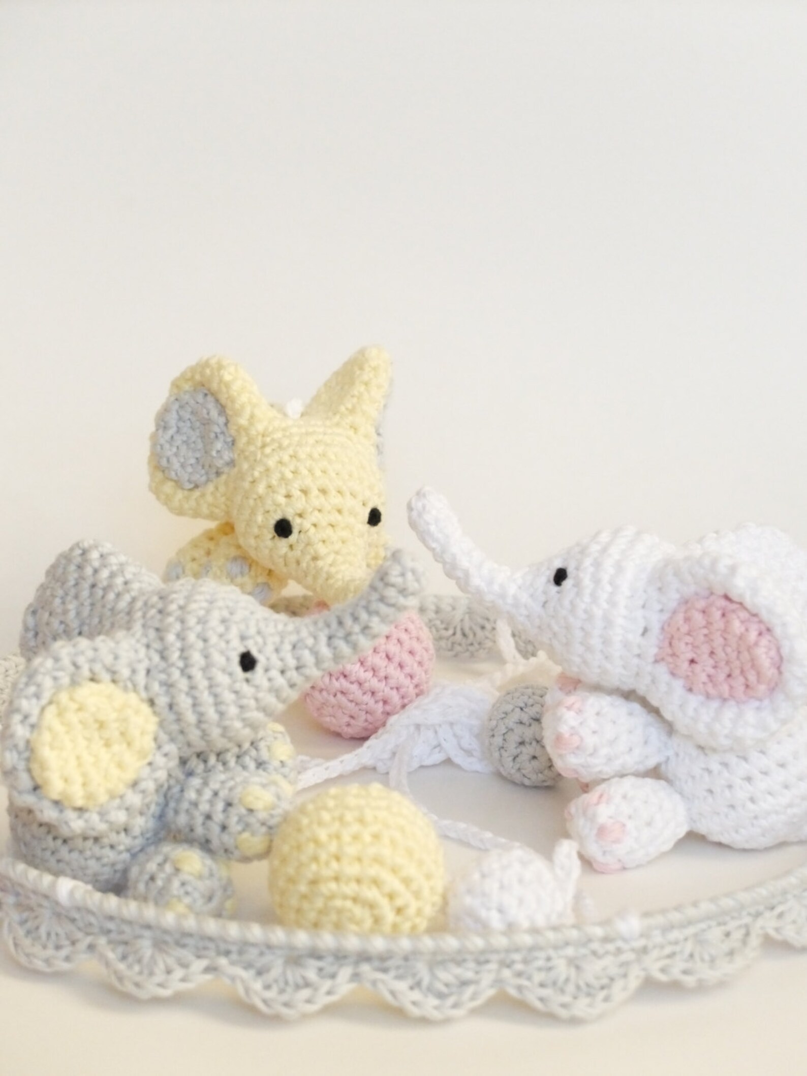 Baby Mobile Crochet Elephant Crochet Baby Gift Handmade Etsy