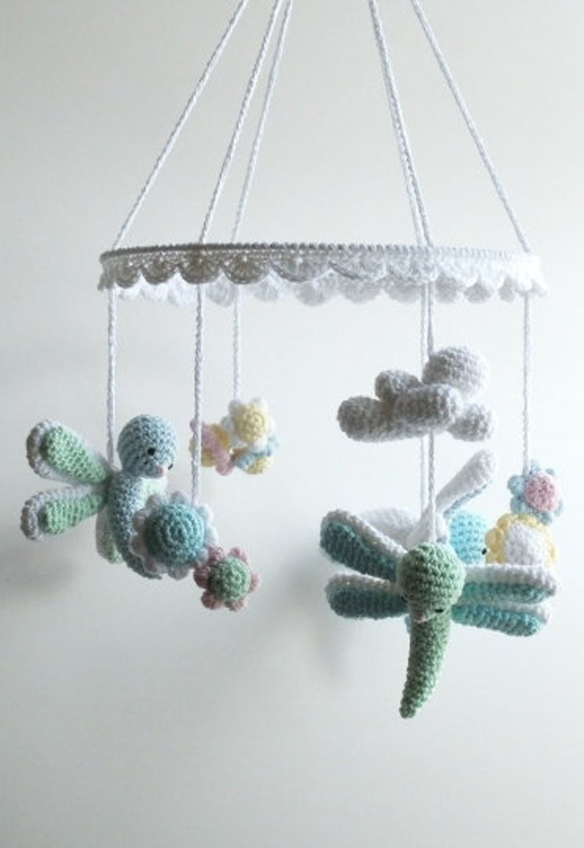 Baby Mobile Crochet Dragonfly Mobile Dragonfly Crib Mobile Etsy