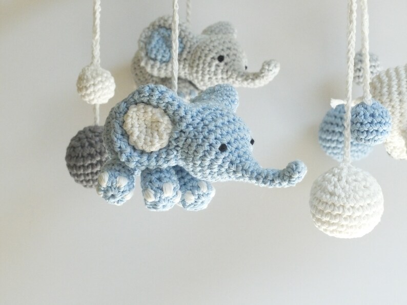 Elephant Baby Mobile Crochet Elephant Crochet Baby Gift Etsy