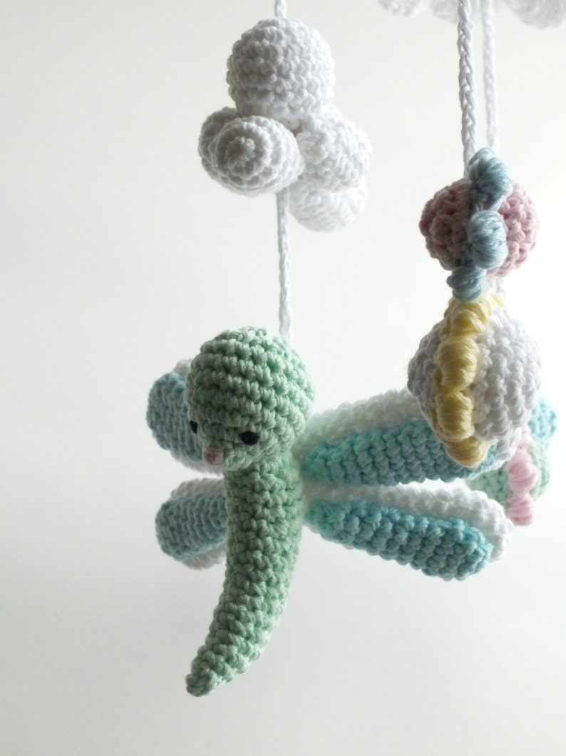Baby Mobile Crochet Dragonfly Mobile Dragonfly Crib Mobile Etsy