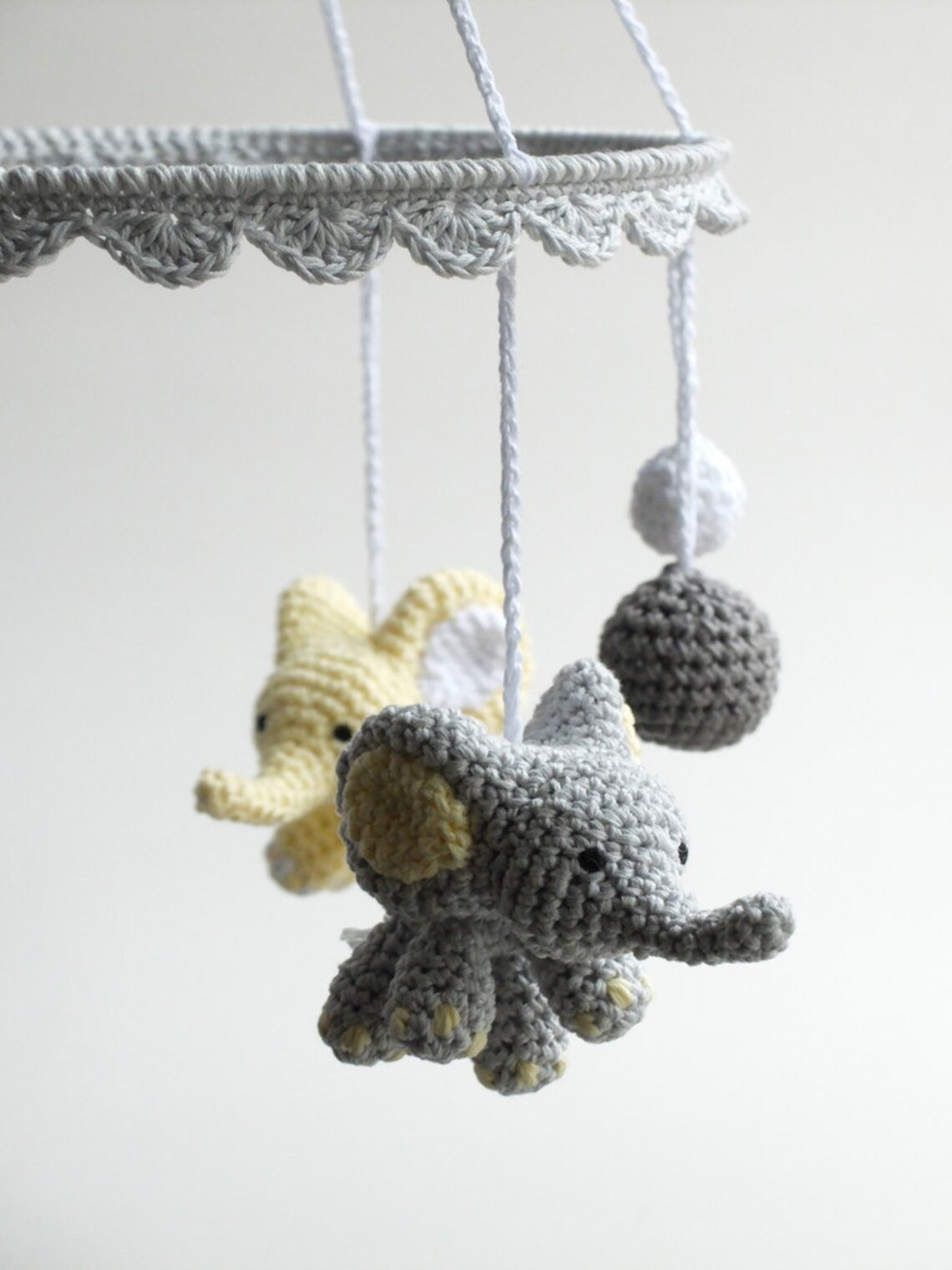 Baby Mobile Crochet Elephant Crochet Baby Gift Handmade Etsy