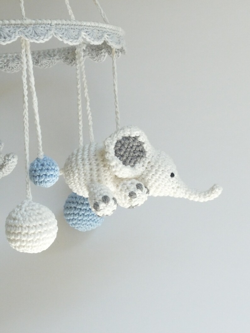 Elephant Baby Mobile Crochet Elephant Crochet Baby Gift Etsy