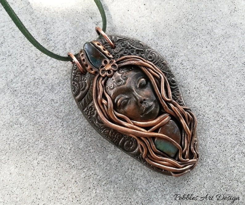 Goddess necklace Goddess pendant Polymer clay goddess Gift Etsy