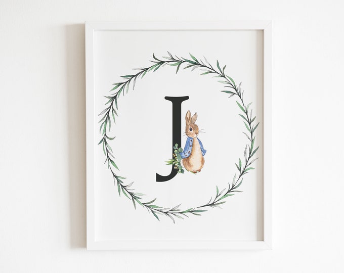 Printable Letter J Wall Art, Nursery Print, Baby Room Art, Beatrix ...