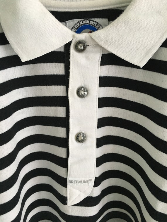 Vintage - Short sleeve collar Sweatshirt Greenlin… - image 2