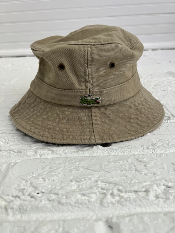 Lacoste Fisherman Bucket Hat Khaki Y2k Fashion 