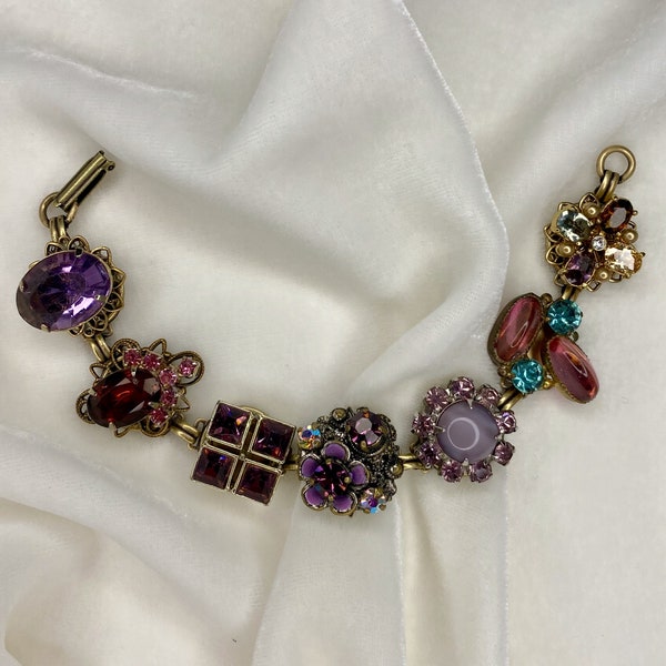 Bejeweled Brown Repurposed Bracelet
