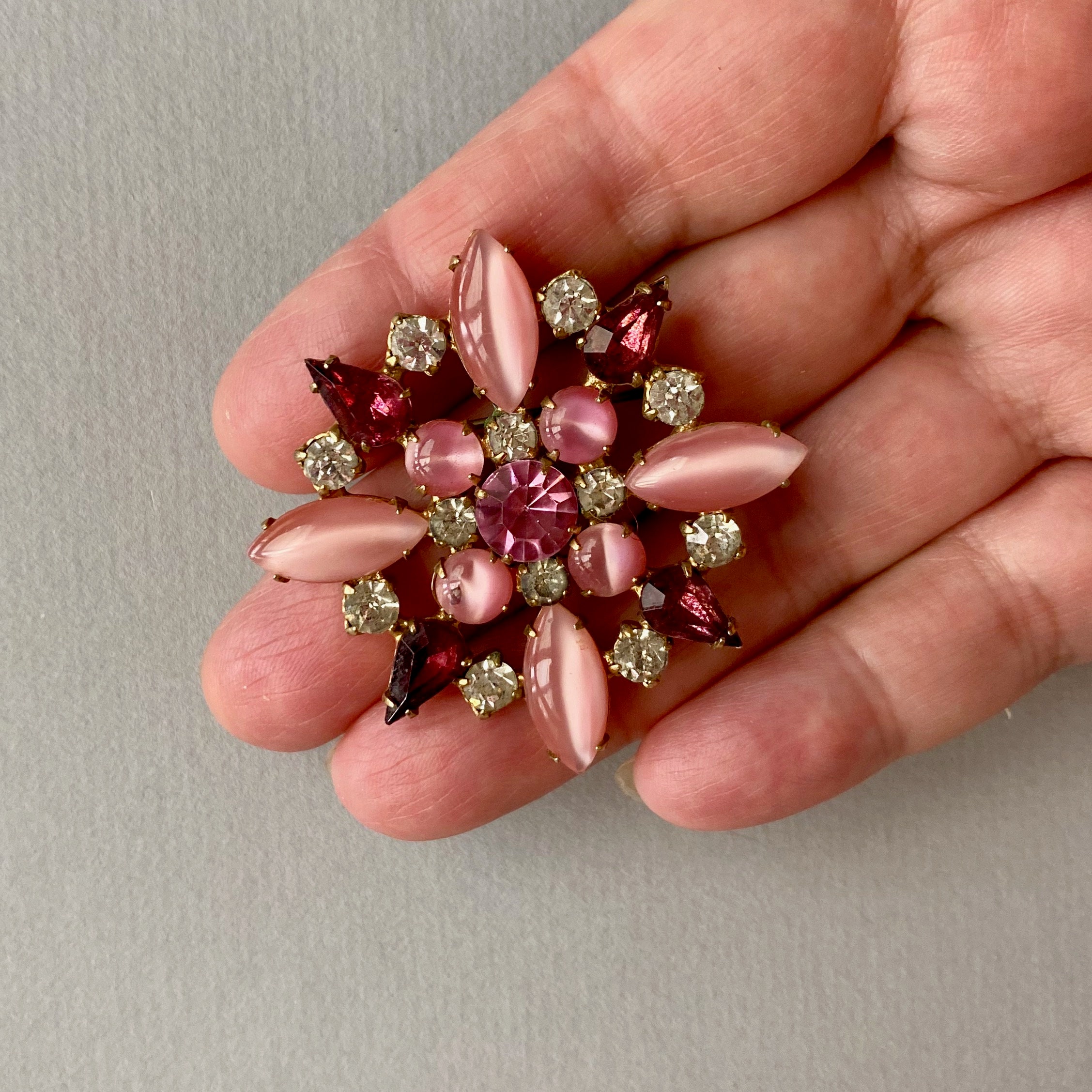 Bague florale avec diamants 6.00 carat en or rouge 18 carats