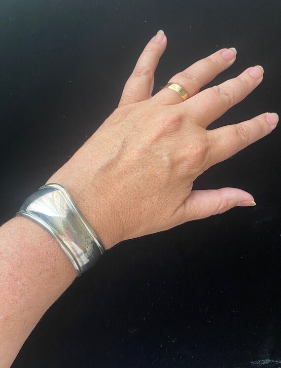 Vintage Sterling Mexico Cuff Bracelet signed Laton