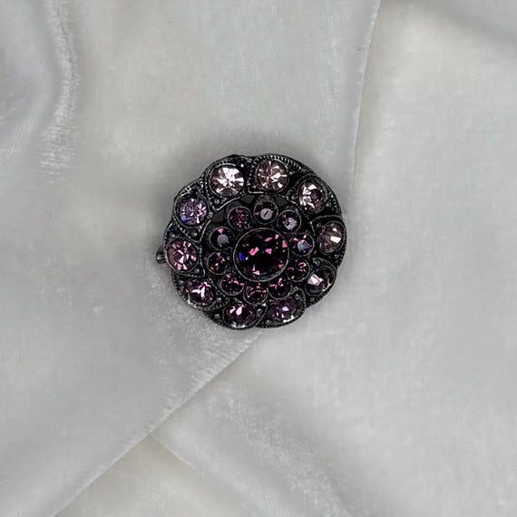 Vintage Purple Rhinestone Brooch Rescued & Restored