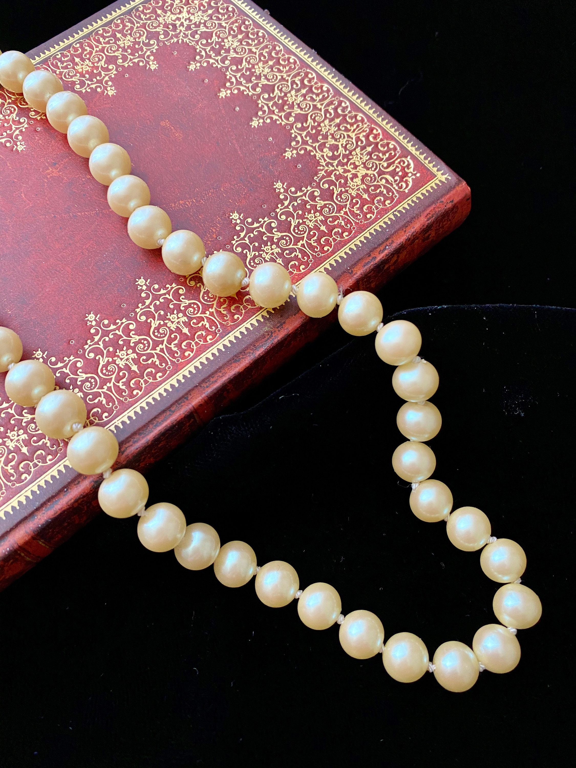 Vintage Madeira Pearl Necklace, Cream Faux Pearl Necklace - Etsy