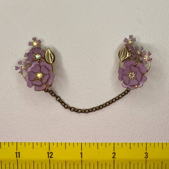 Sweater Clips from Vintage Earrings, Lavender Ena… - image 10