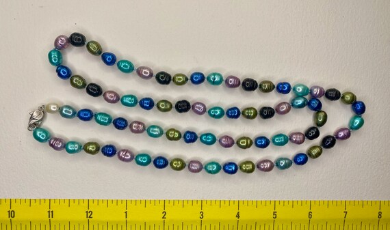 Vintage Multicolored Faux Pearl Necklace, 1970s N… - image 10