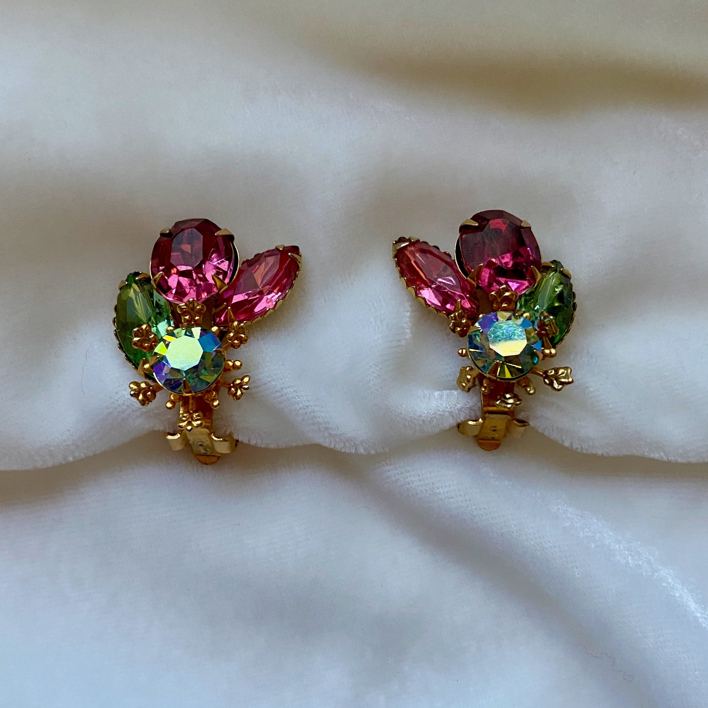 Vintage Beau Jewels Rhinestone Earrings Vintage Rhinestone