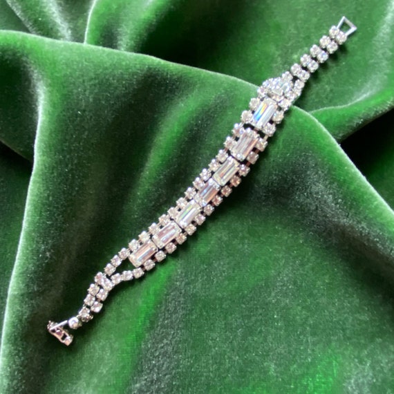 Vintage Restored Rhinestone Bracelet, Clear Rhines